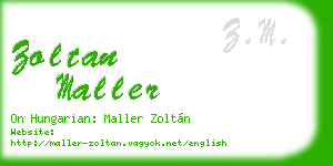 zoltan maller business card